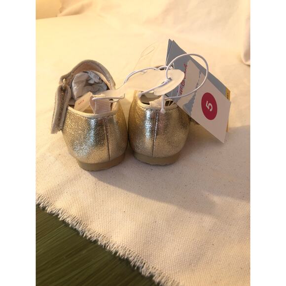 Cat & Jack NWT Toddler Girl Addy Gold Ballet Flats Size 5 - Picture 7 of 7